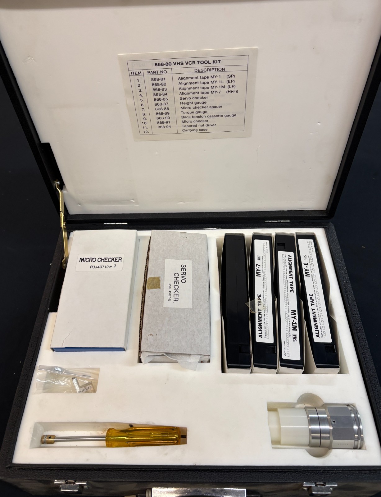 Zenith VHS VCR Tool Kit Alignment Set Tool Servo Checker Micro Checker ~ NOS