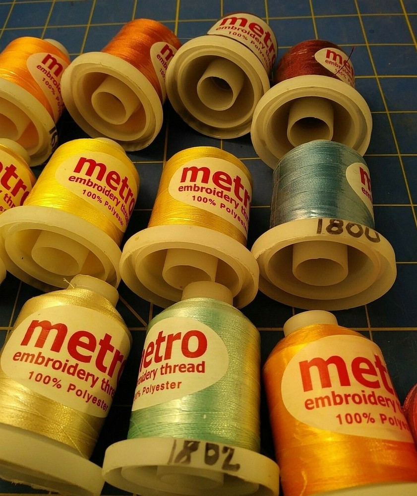 LOT 12 METRO Embroidery Thread 100% Polyester solid colors and one Coast & Clark