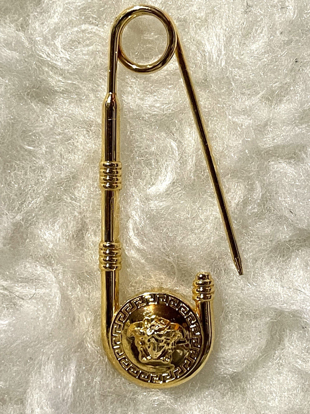 Versace Pin Brooch Accessories Medusa Safety Gold Color