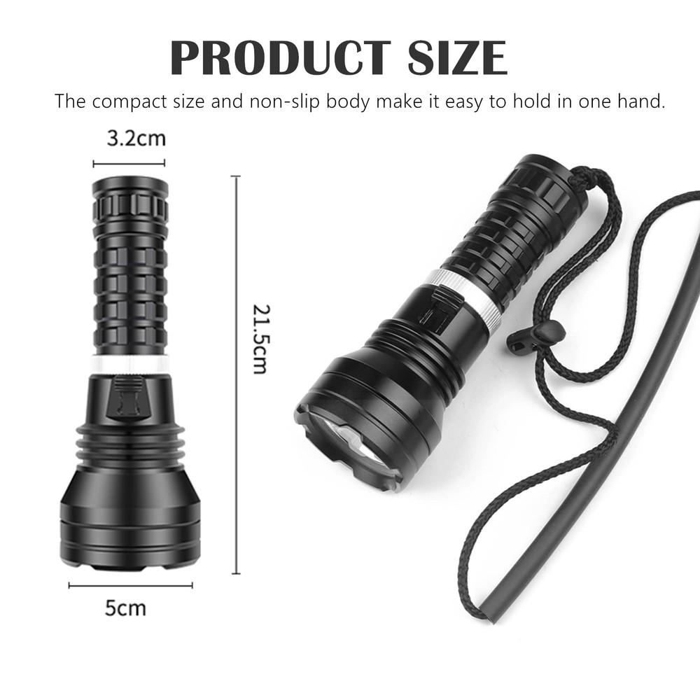 Dive Lights Super Scuba Diving Flashlight, IPX8 Waterproof Flashlight Underwa...