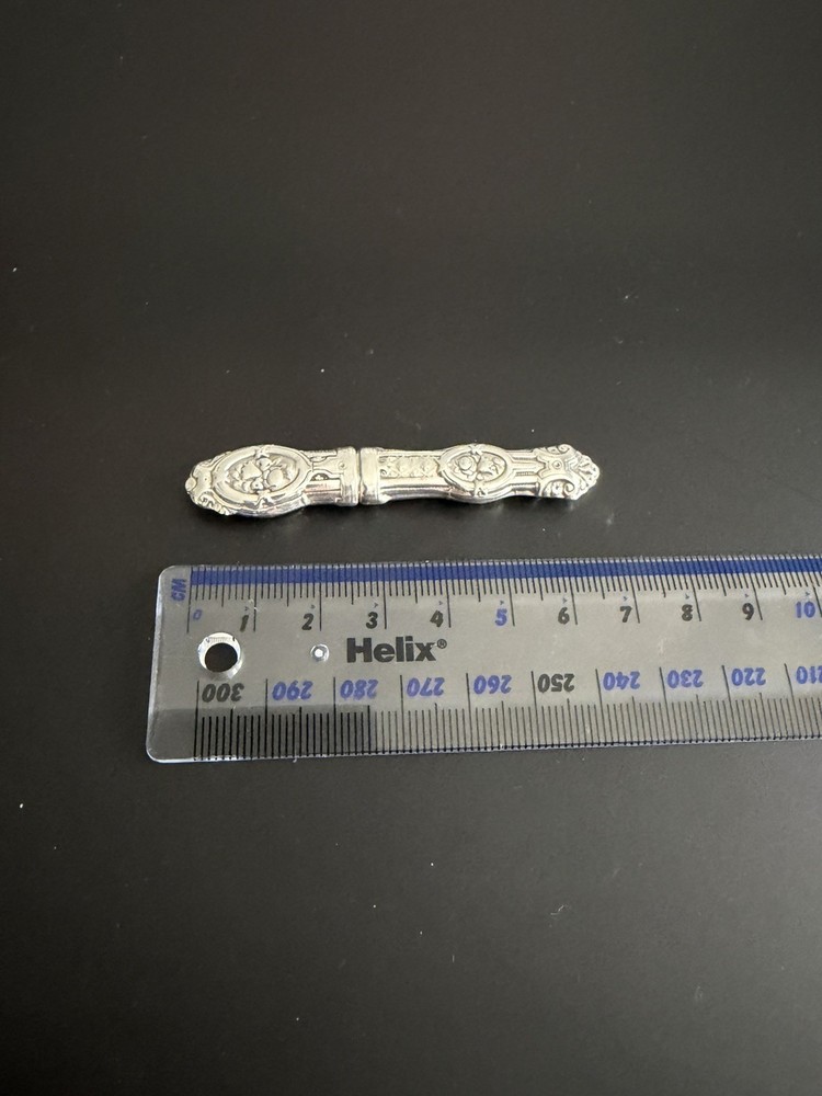 Victorian Solid Silver Needle Case Floral Design 925 Hallmark c1890