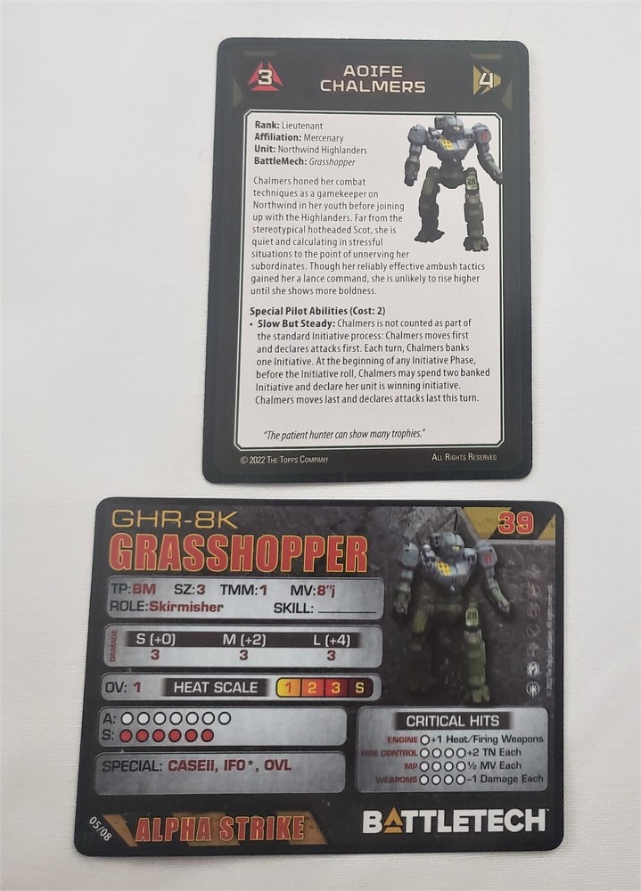 Battletech Grasshopper Mech + Alpha Cards Northwind Command Lance Mercenaries