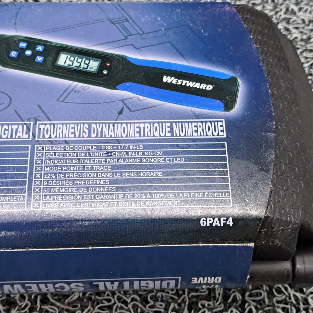 Westward 6PAF4 Torque Driver, 1/4"