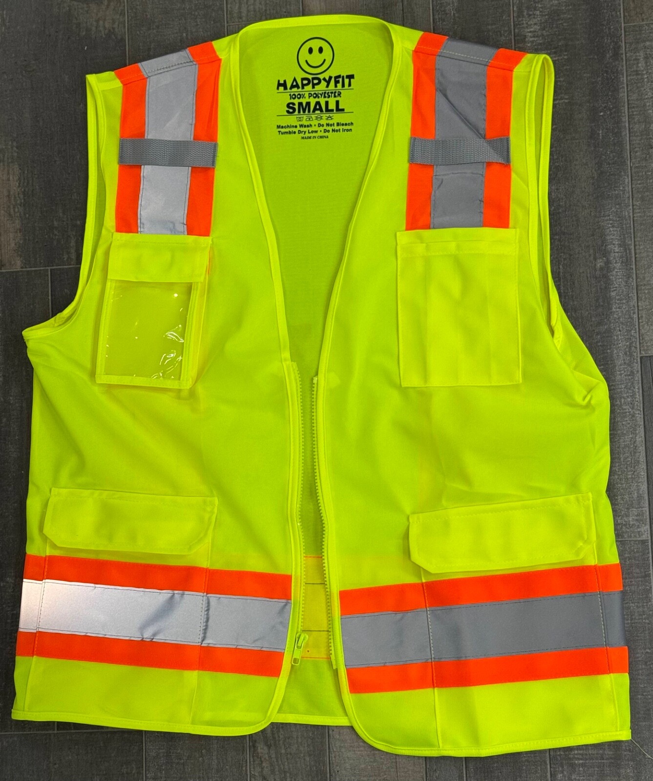 Reflective Tape Safety Work Vest High Visibility Pockets Hi Vis ANSI Class 2