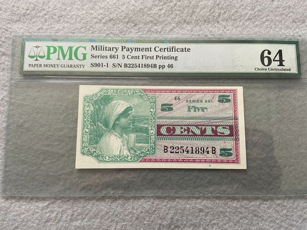 5 Cents Military Payment Certificate PMG Certified
