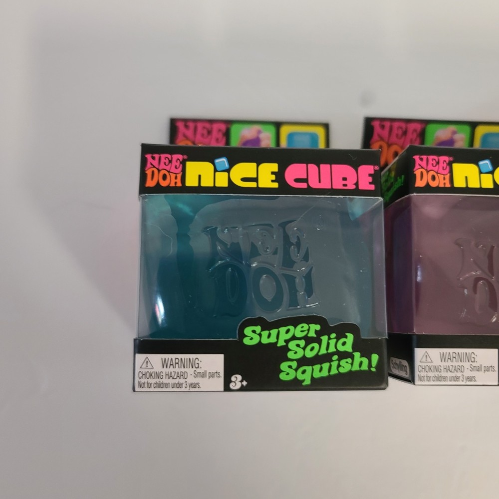 Nee Doh Nice Cube Schylling Super Solid Squish Toy Blue Purple