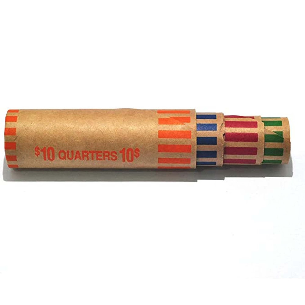 L LIKED Preformed Coin Wrappers Rolls (128 Assorted) - 128 Assorted, Assorted