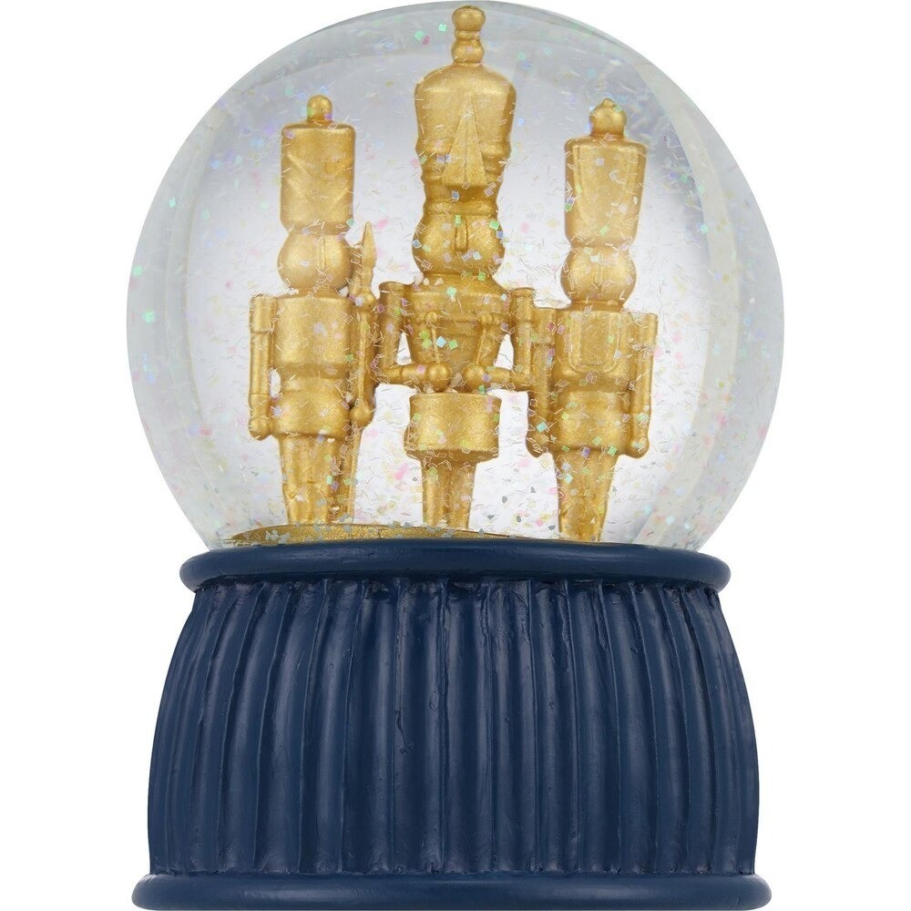 Joyward Gold Nutcrackers Snow Globe, 5.4 in