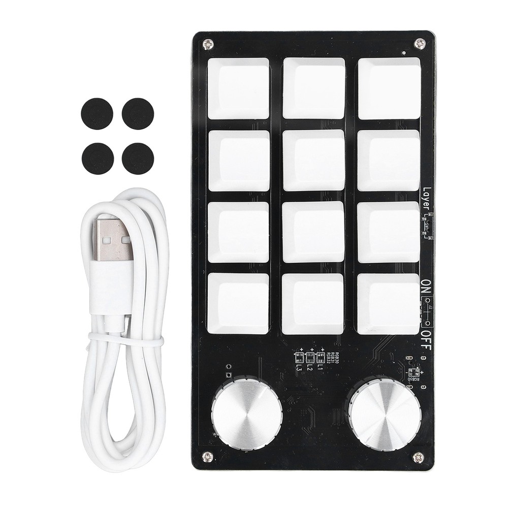 12 Key Knob Keyboard Programmable USB Dustproof Red Switch Mechanical New