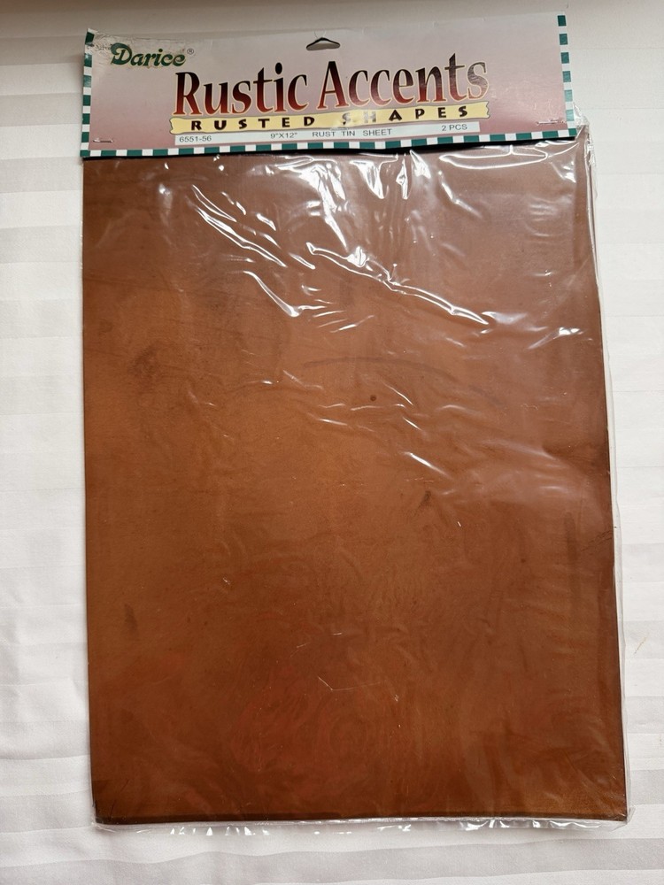 Darice NEW Rustic Accents Rusted Shape 9”x12” Rust Tin Sheet, 2 Pcs