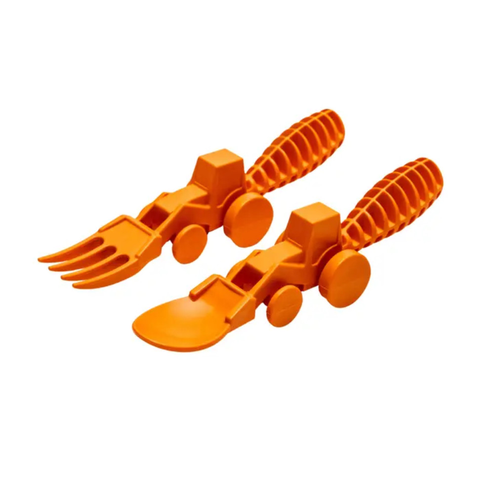 Constructive Eating Orange Tractor Utensils -Set of 2