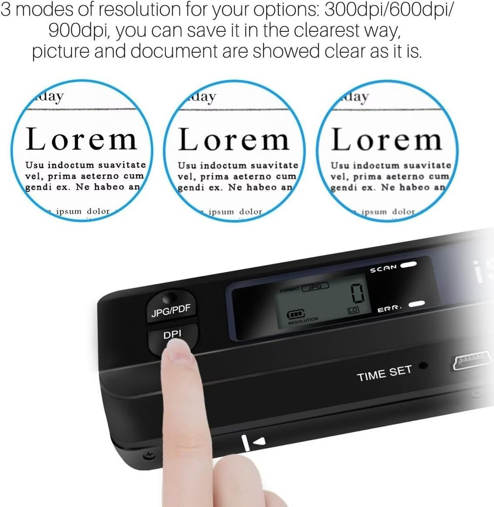 Portable Scanner, Photo Scanner wand for A4 Document reader, Handheld Scanner...