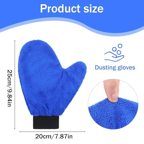 8 Pack Microfiber Cleaning Dusting Mitt, 4 Colors Washable Reusable Cleaning