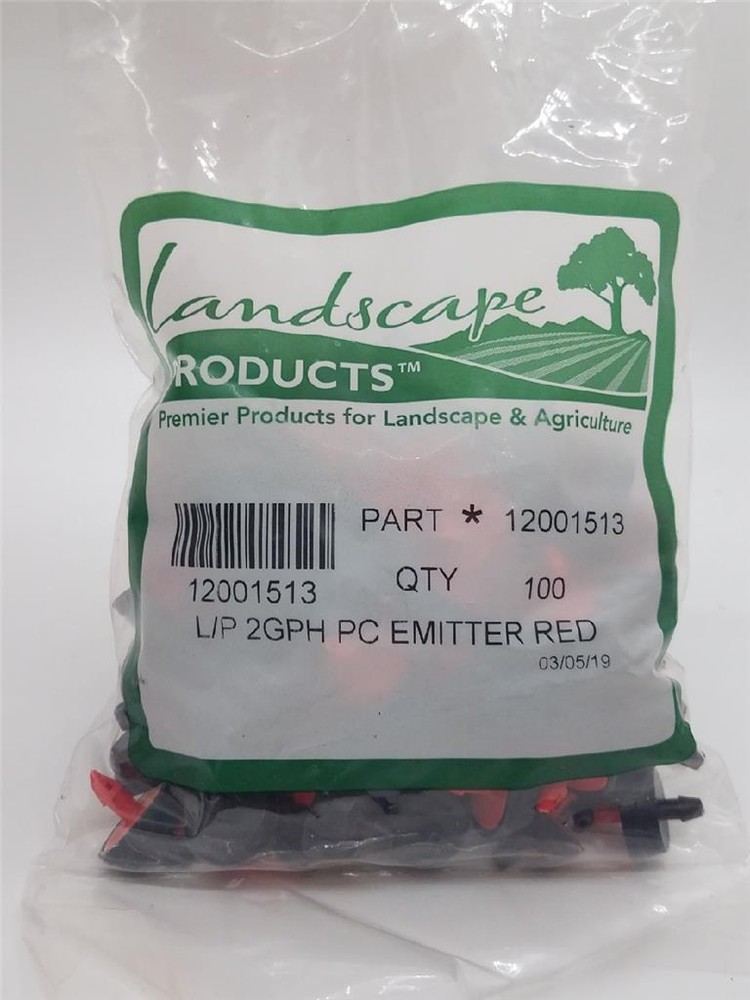 100 Pcs 2.0 GPH PRESSURE COMPENSATING RED DRIP EMITTER