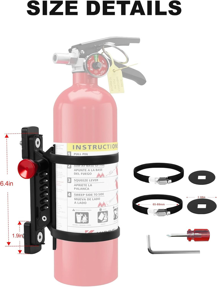 MOLLE Fire Extinguisher Mount Kit Quick Release Bracket Tactical Panels Trucks