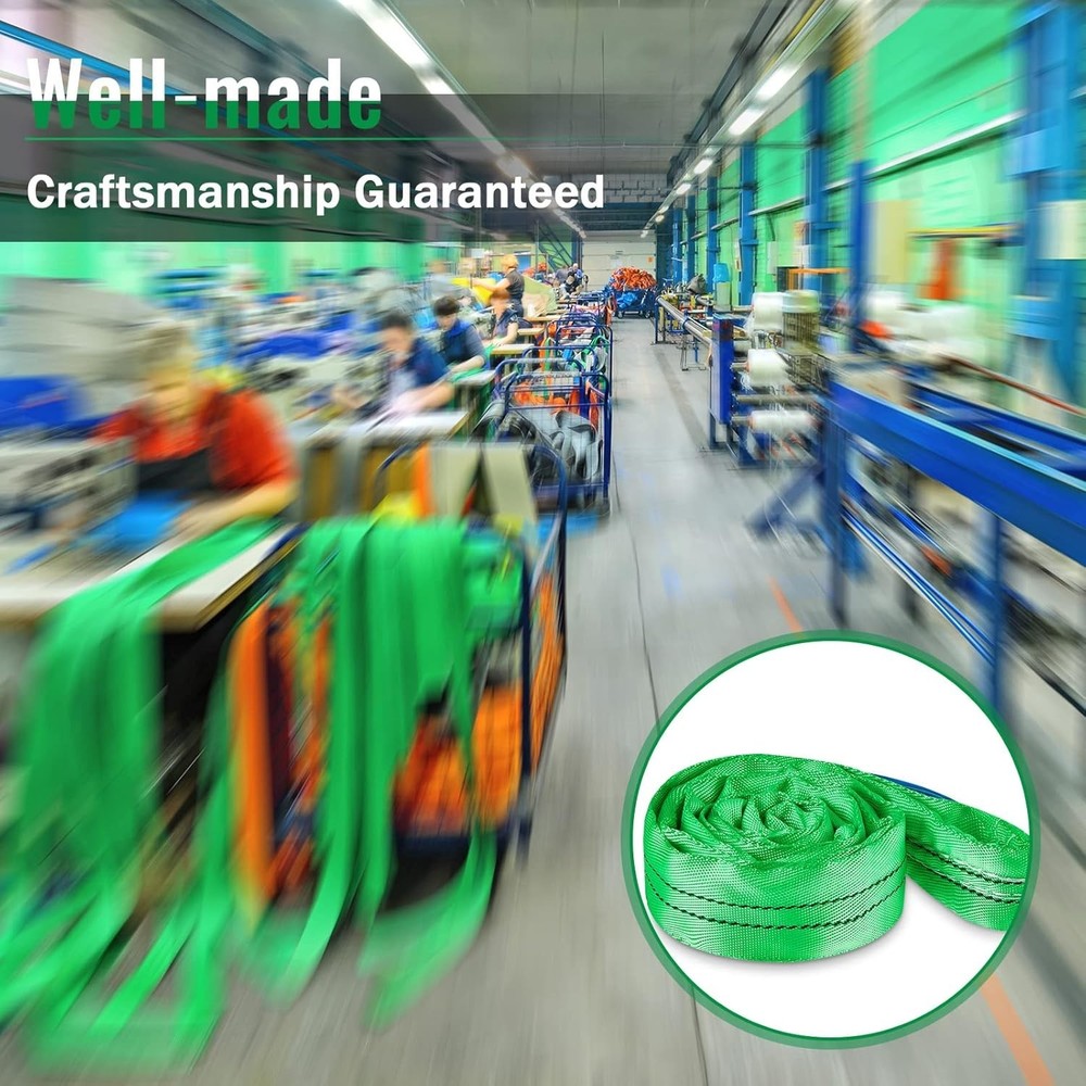 Lifting Straps Heavy Duty Polyester Endless Loop Round Slings 4ft 4pcs