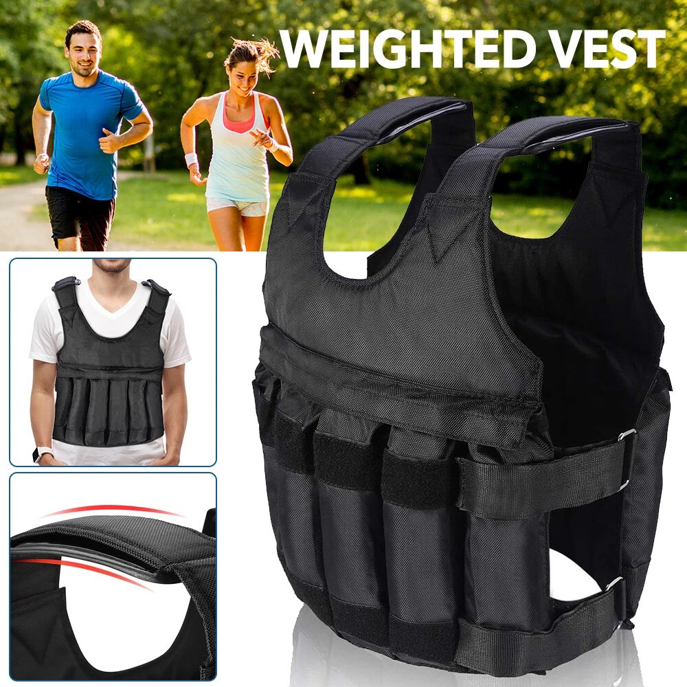 Exercise Weighted Vest Fitness Training Workout Sport 110lbs Weighted Adjustable