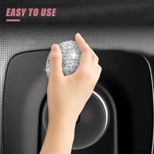 Car Push Start Button Cover, Rhinestone Engine Start Stop Button Joystick White
