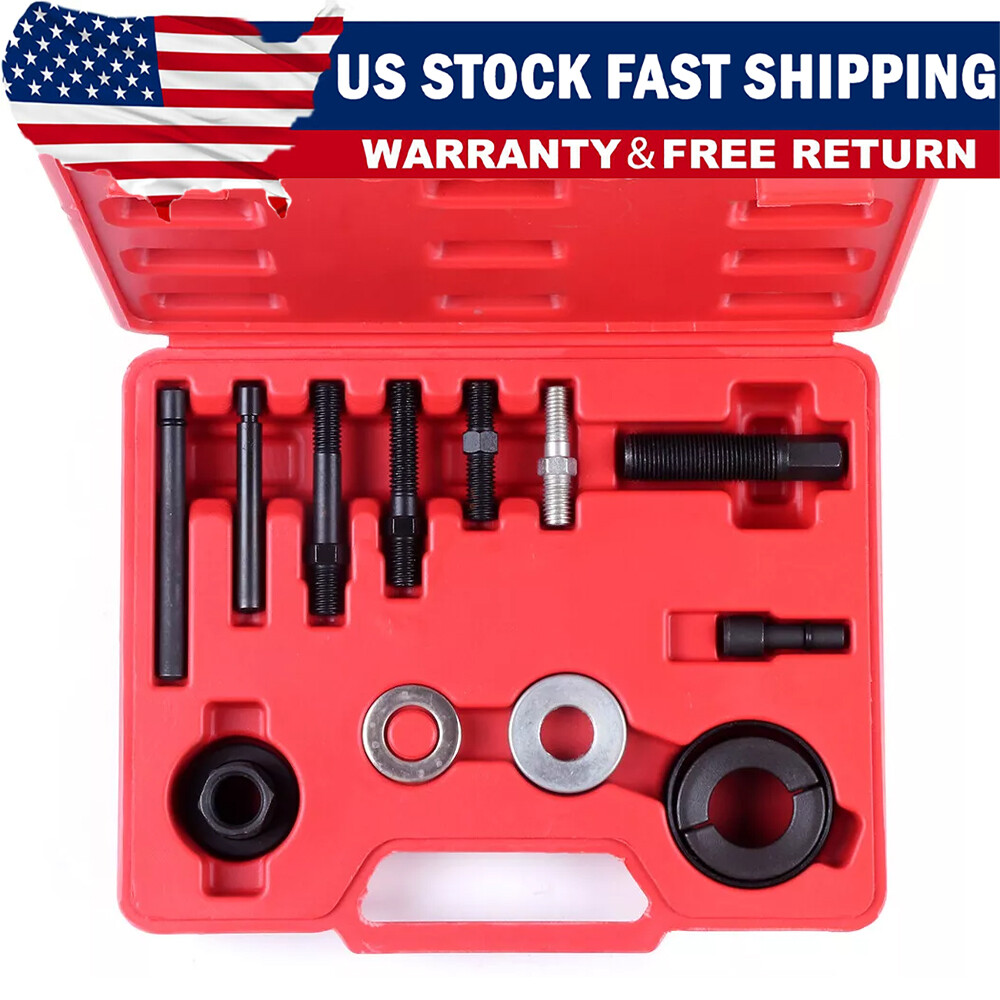 Power Steering Pump Pulley Puller Remover & Alternator Installer Tool Kit Set