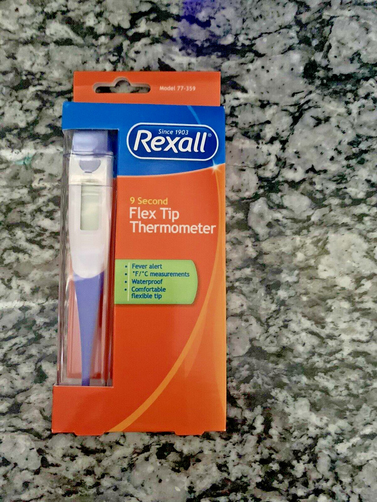 New Rexall Thermometer Digital 9 Seconds Reading Waterproof Flex Tip