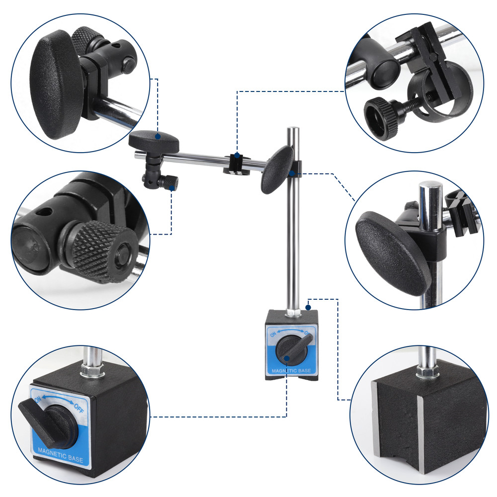 Dial Indicator with Magnetic Base 0.001"Precision Gauge Test Indicator Point Set
