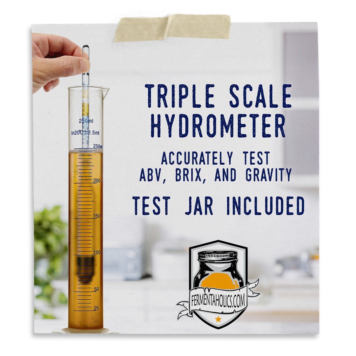 Fermentaholics Hydrometer Kit with Hydrometer, Plastic Test Jar Monitor ABV
