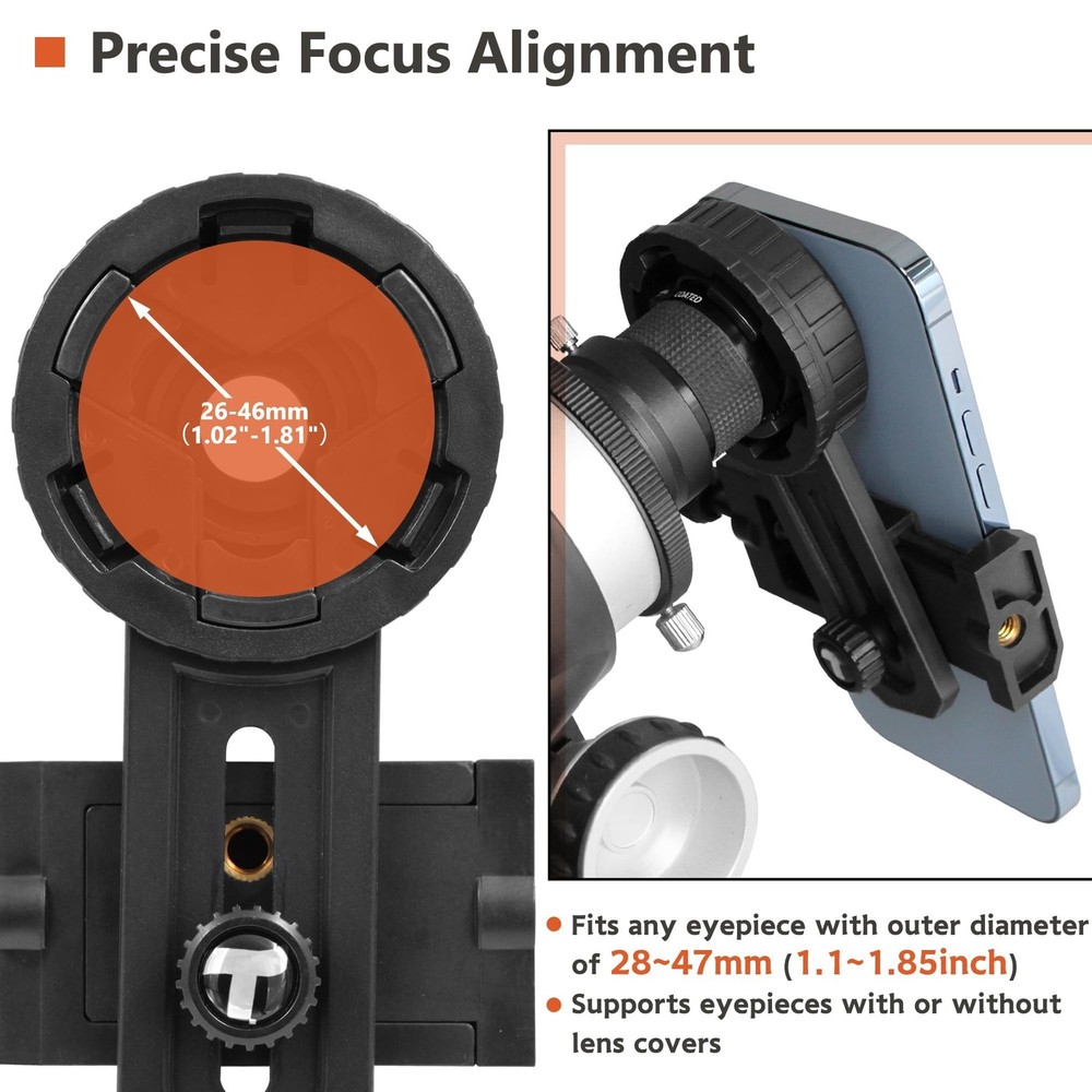 10x42 HD K4 Prism Monocular Telescope - Bundle with - Adjustable Telescope Ph...