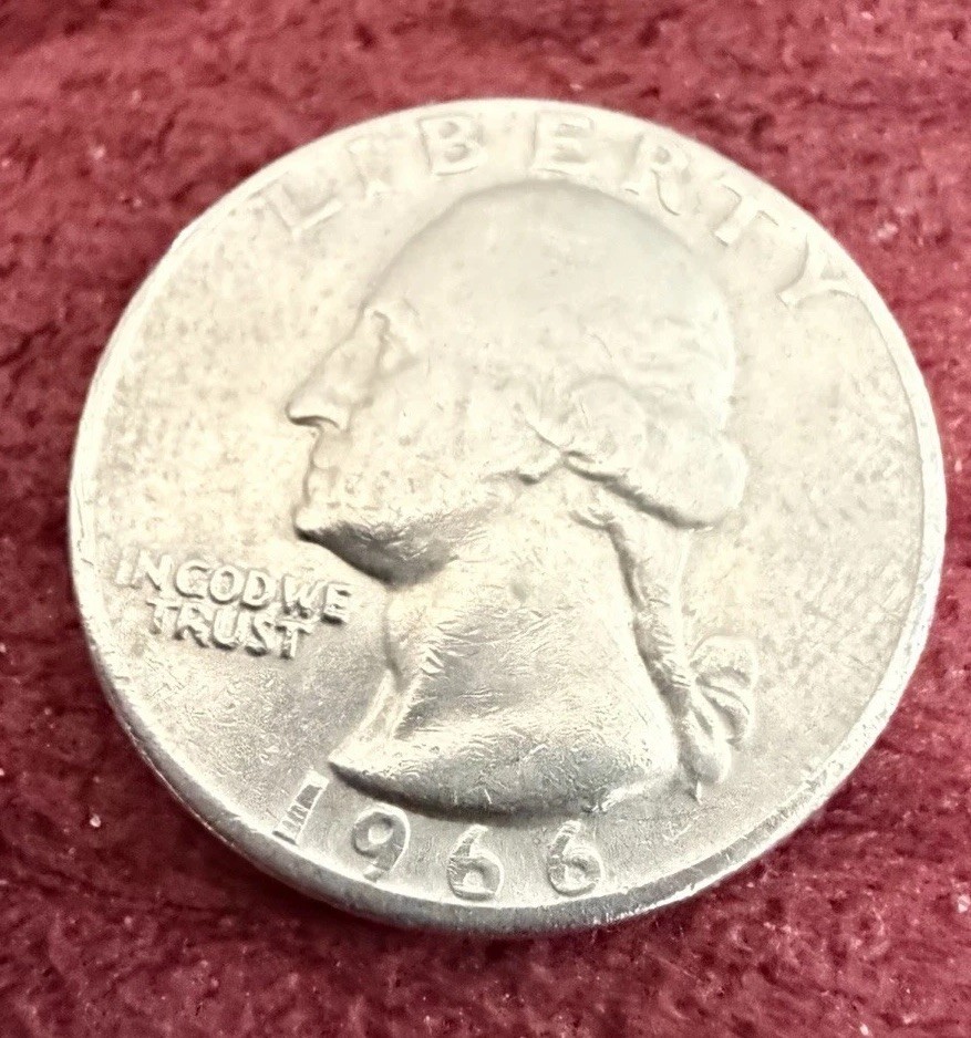 George Washington 1966 Quarter No Mint Mark Rim Error