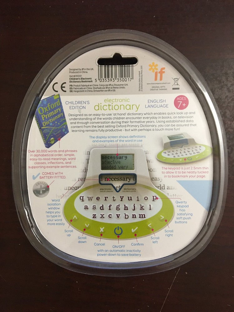 Children's Electronic Dictionary Bookmark