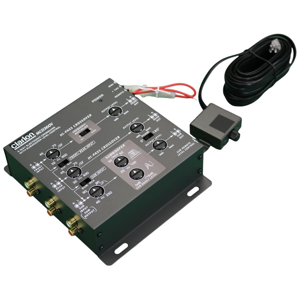 Clarion 3 Way Electronic Crossover with Remote Subwoofer Level Control