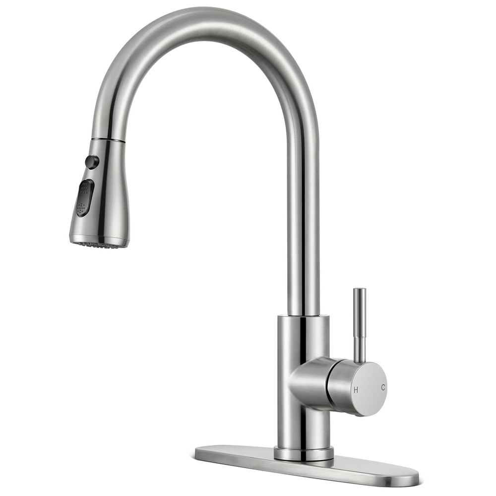 SOEBIZ Kitchen Faucets with Pull Down Sprayer, Brushed Nickel