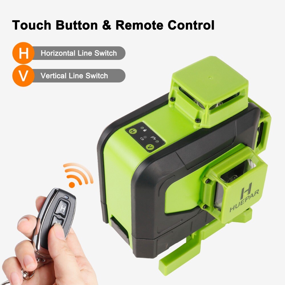 4D Cross Lines Green Laser Level Measure With Remote Control OSRAM Light Source