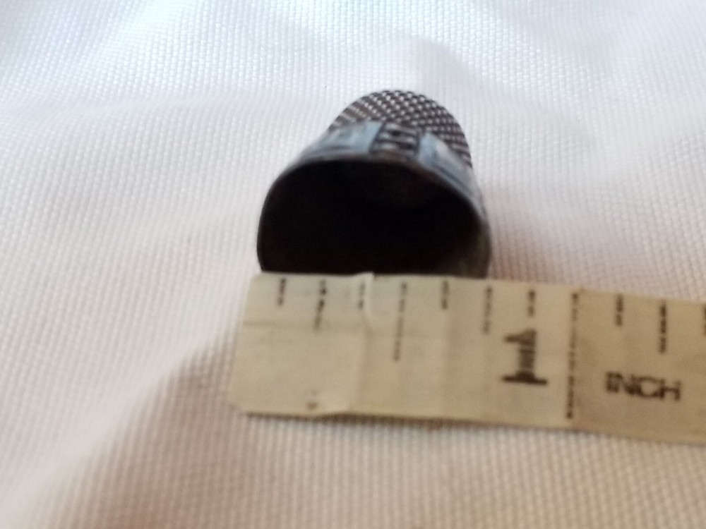 Collectible Antique Marked Sterling Silver Sewing Thimble Makers Mark! Patterns