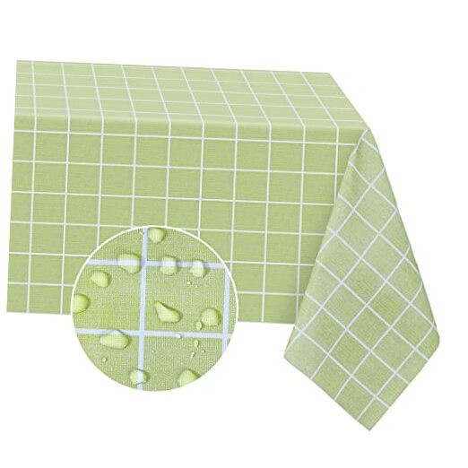 Rectangle Plastic Tablecloth, 100% Waterproof 54" x 120" (Rectangular) Green