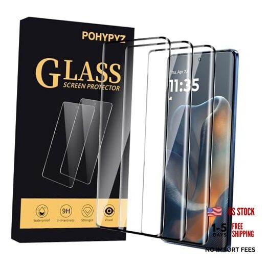 3 Pack Screen Protector for Moto edge 60, UltraClear, 9H Hardness, Bubble-Free