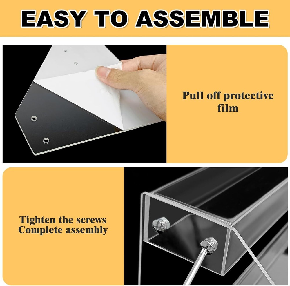 Acrylic Riser, 12inch 4 Tier Risers for Display Premium transparent
