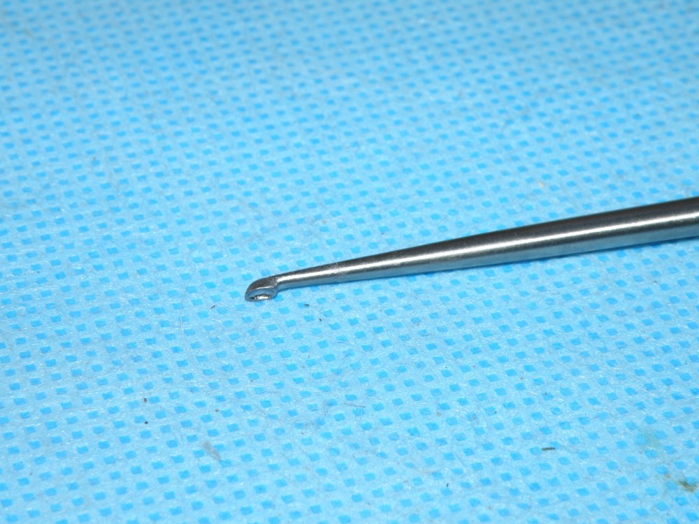 SEC Micro Axial Curette, 10 inch Straight Down 5-0 Silver, Model U-0061