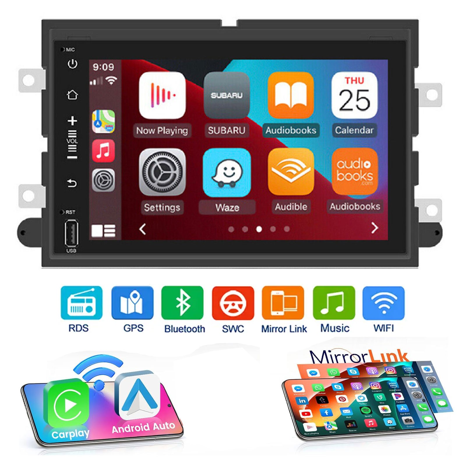 For 2005-2007 Ford F-250 F-350 F-450 F-550 Carplay 7" GPS Stereo Radio FM Player