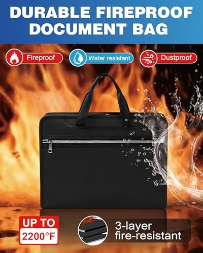 Fireproof Important Document Organizer Folio Folder - Expanding Upgraded