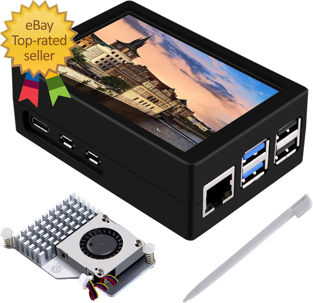 3.5 Inch HDMI Touch Screen with Case for Raspberry Pi 5 with Official