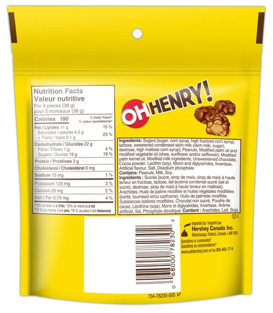 Oh Henry! Chocolate Mini Bites Pouch, 200g (2 Pack)