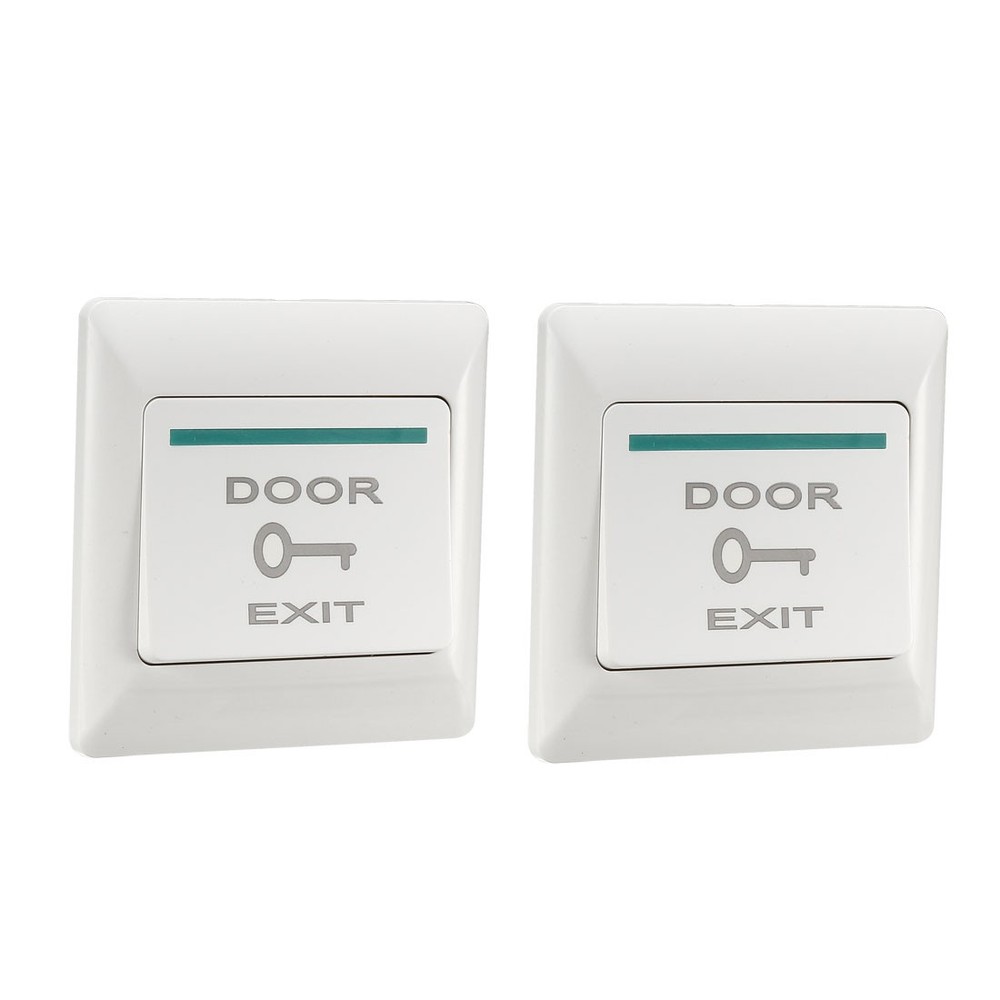 2pcs Push to Exit Button Release NO/NC/COM Door Switch 86mmx86mm 36V 3A White
