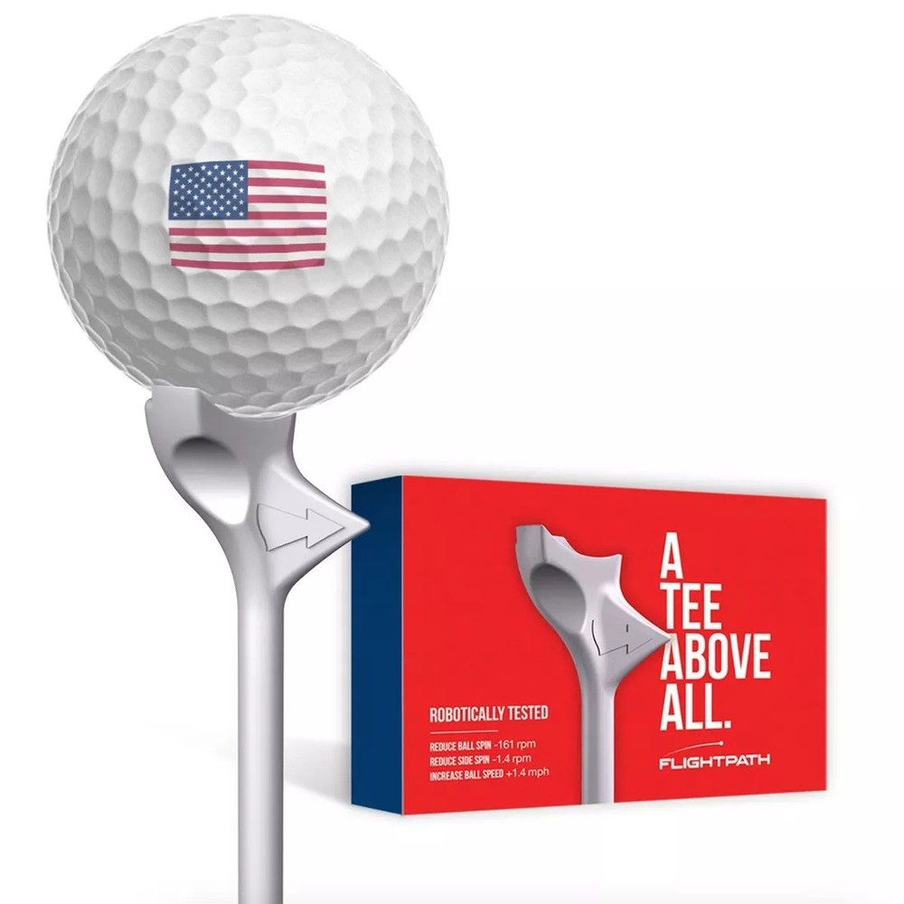 New Flight Path Golf 2.75" Tees Standard White 8 Pack