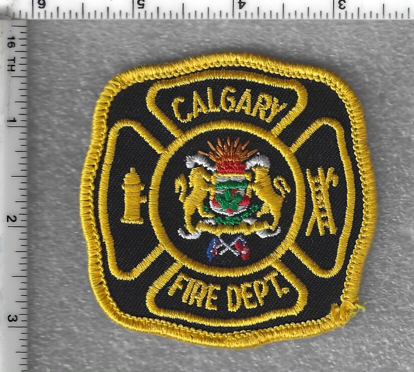 Calgary Fire Department (Alberta, Canada) Uniform Take-Off Yellow Shoulder Patch