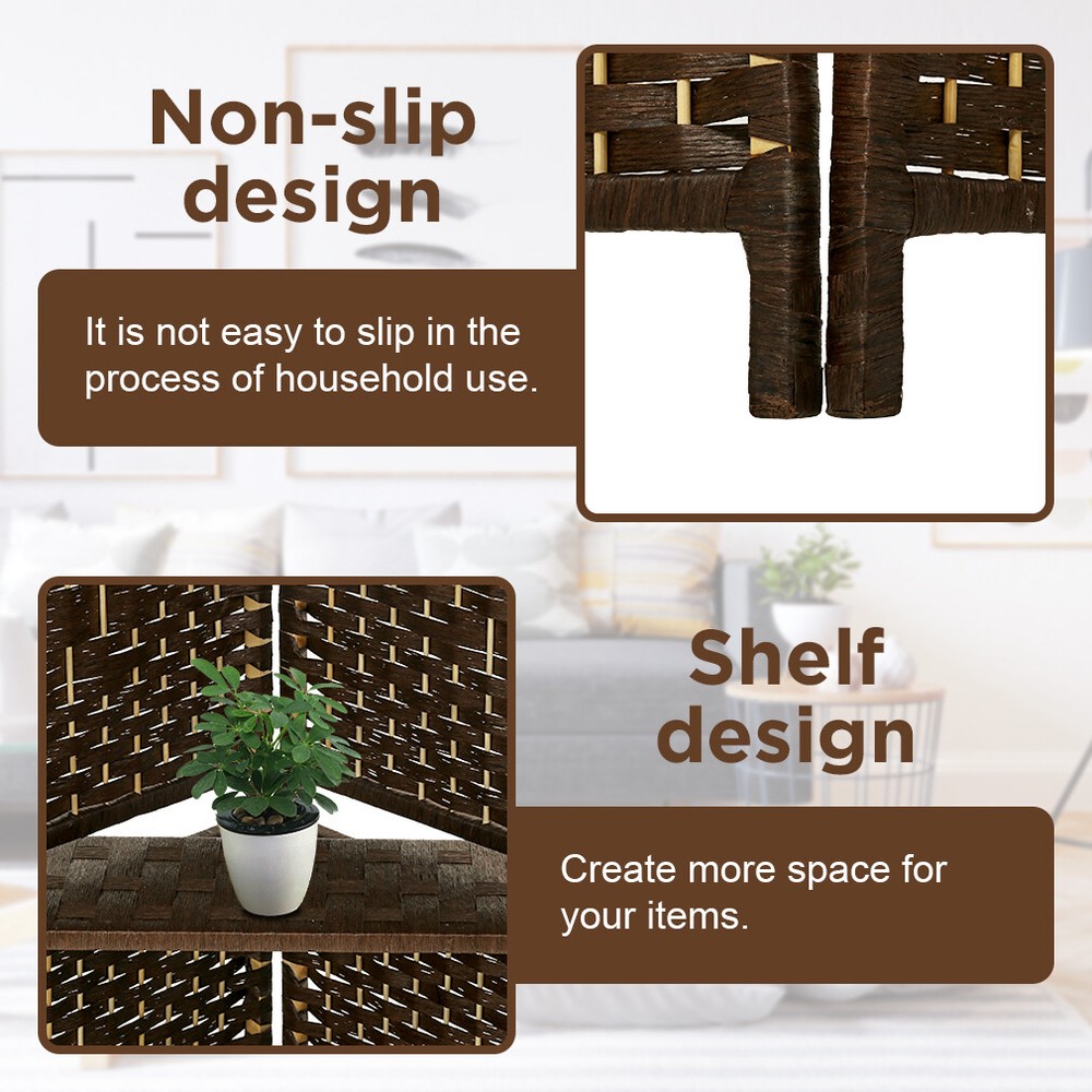 Room divider 6 panel room screen divider wooden screen folding portable