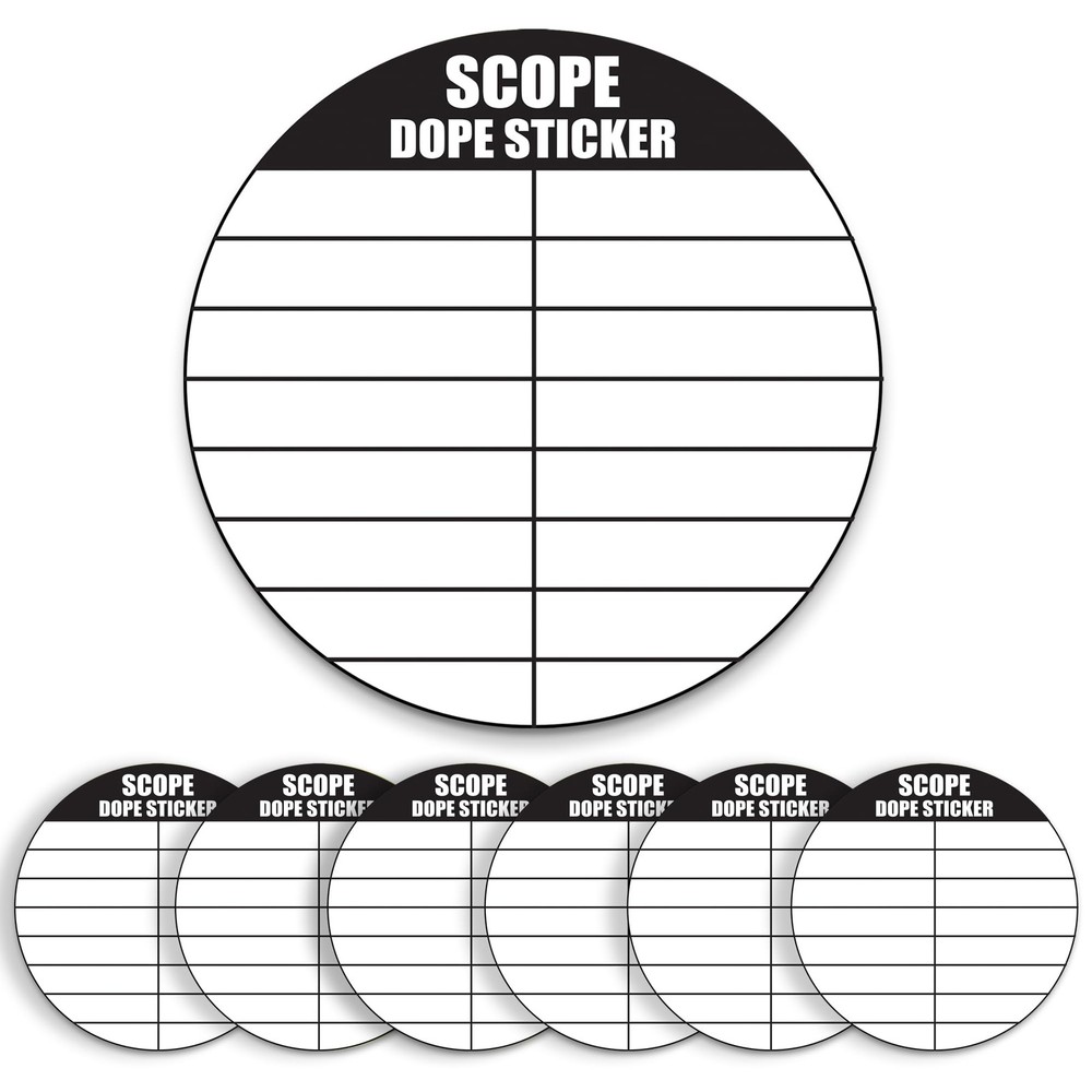 12 Pack Writable Scope DOPE Sticker for Long-Range Shooting- Scope Sticker Ca...