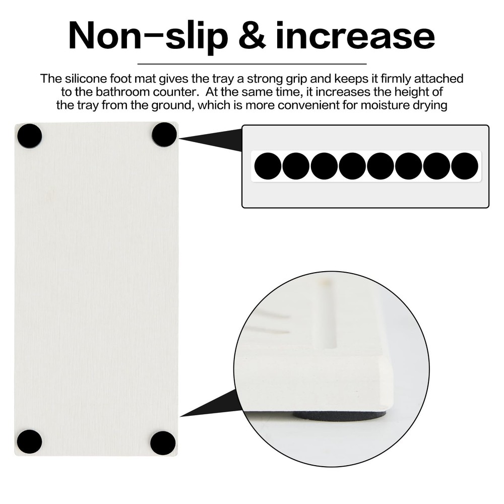 Graceice 2PCS Diatomite Tray,Absorbent Rectangle Stone Coasters for Beige