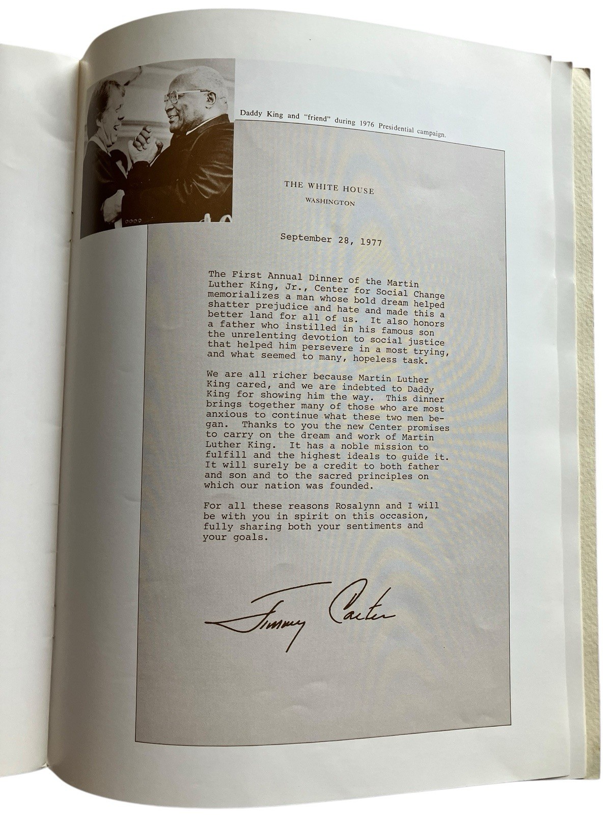 Vtg Martin Luther King Jr Center For Social Change First Annual Dinner Program