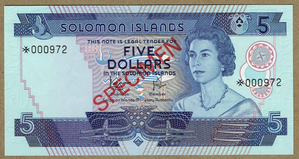 SOLOMON ISLANDS ND(1979) $2, $5, $10 SPECIMEN SET PICK#CS1