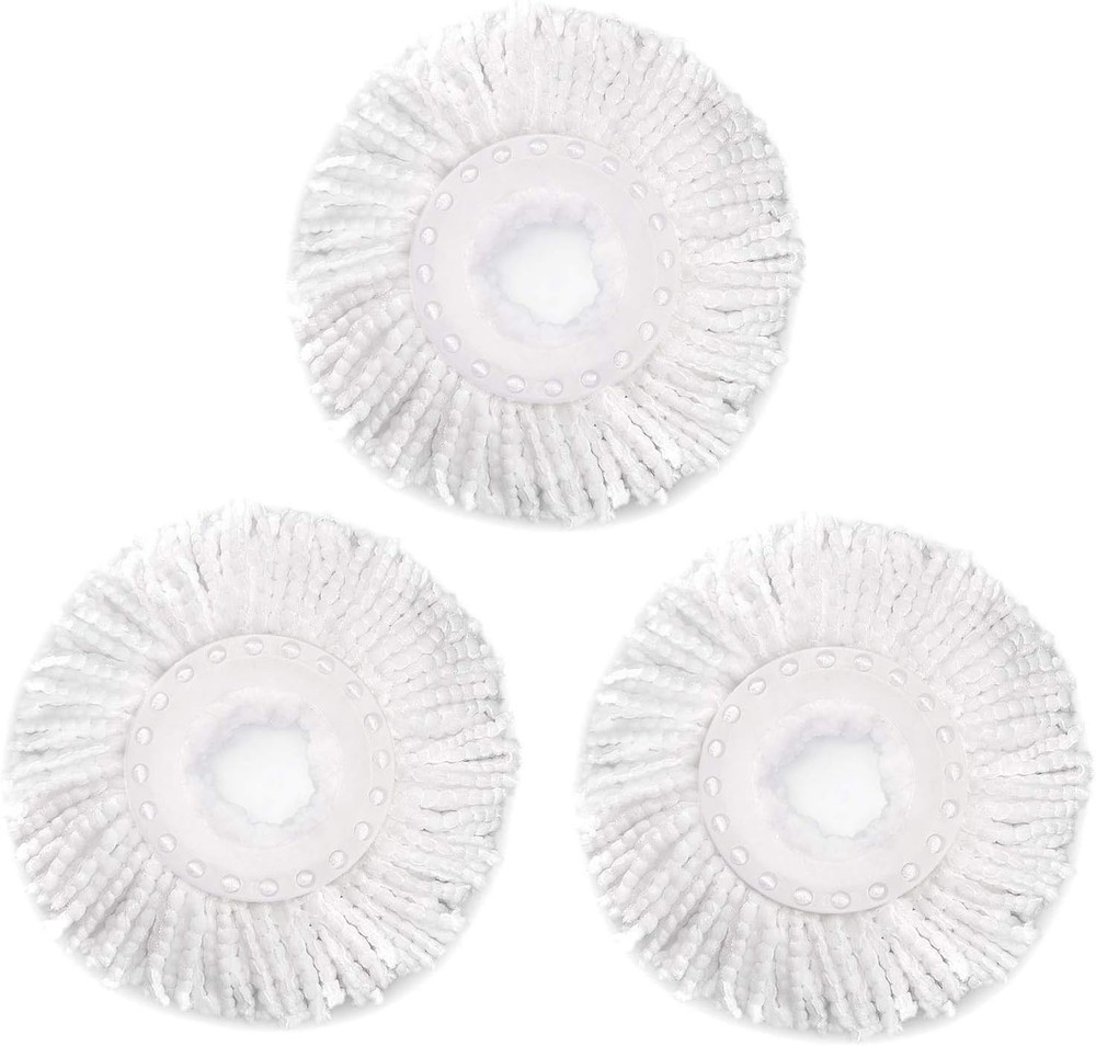 3-Pack Microfiber Spin Mop Replacement Heads for Universal 360 Mop Systems